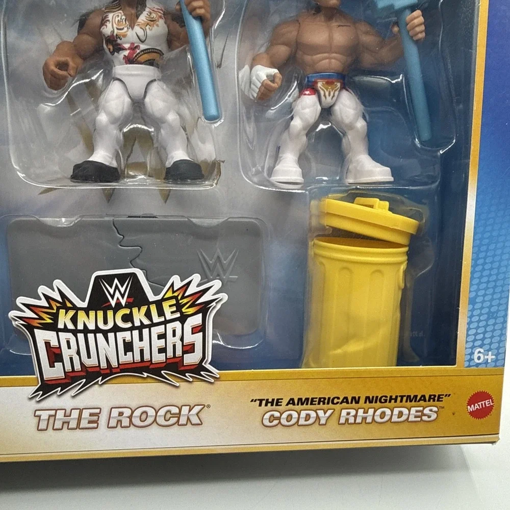 WWE Knuckle Crunchers John Cena, The Rock & Cody Rhodes Action Figure Set‎ NEW